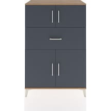 Hyperion Dolap 2 Raflı Tek Çekmeceli 4 Kapaklı 88x44x134 Çam-antrasit Atlas Çam