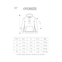Erkek 3 İplik Pamuklu Oversize Kapüşonlu Nakışlı Hoodie Sweatshirt - Siyah