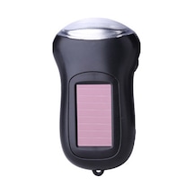 El Feneri Mini 3 Led Güneş Enerjili El Krank El Feneri Şarj Edilebilir Meşale Siyah