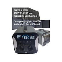 Paket Güç Kaynağı 135.200 Mah Powerbank 550w,katlanabilir Panel