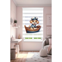 Perdeoutlet38 Baskılı Renkli Tekneci Köpek Dijital Baskılı Zebra Perde-cocuk Odası-stor Perde Model:pz-5014 Çok Renkli