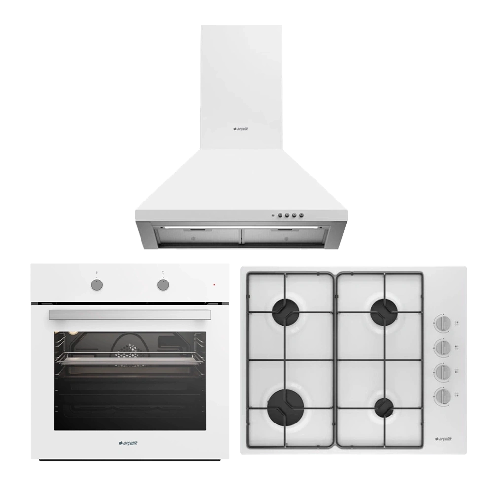Arçelik AFC 231 B A FRY - OMD D 611 EB - P 27 YB Yeni Beyaz Eko Ankastre Set