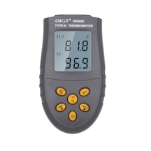 Youmex "taşınabilir Dijital Termometre - Çift Kanal Ölçüm, Lcd Ekran, Alarm Ve Veri Tutma Özellikli"