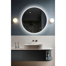 Fawdecor Led Işıklı Yuvarlak Dekoratif Duvar Aynası 50x50 Beyaz