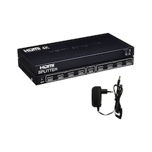 Wozlo 8 Port 4k Hdmı Splitter Görüntü Ses Çoklayıcı Ultra Hd Adaptörlü Metal Kasa - 1 Giriş 8 Çıkış