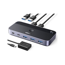 Usb Anahtarı 2pc 3.0 Switcher C 2'si 4 Çıkışlı, Masaüstü Denetleyicisi Kvm 2 A'dan A'ya Kablolu Alüminyum Muhafaza