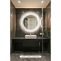 70 Cm Led Li Beyaz Banyo Aynası Yuvarlak Duvar Aynası Modern Dekoratif Ayna Diğer