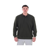 Erkek Büyük Beden 115-155 Kilo Arası İçin Uygun Uzun Kol Polo Yaka Mevsimlik Sweatshirt Haki