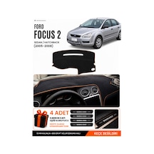 Ford Focus 2 2005-2008 Uyumlu Torpido Örtüsü, Torpido Kılıfı - Siyah-kahverengi - Fo010