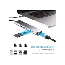 Cf55 Macbook Android Uyumlu Type-c To 2 Usb 3.0 4k Hdmı Ethernet Rj45 Pd Çevirici Hub Adaptör, Standart 01