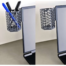 3d Baskı Monitor Kalemlik - Petek Desenli Laptop Kenar Altıgen Kalemlik-gri Diğer