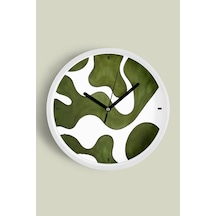 Soyut - Bohem Modern Duvar Saati - 30cm - Önü Camlı Beyaz Kasa - Sessiz Mekanizma-jh0715 Beyaz