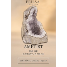 Sertifikalı Ametist Taşı Kütlesi 194 Gr Ham Doğal Kristal Dekoratif Taş Stresi Azalt Ve Huzur Ver