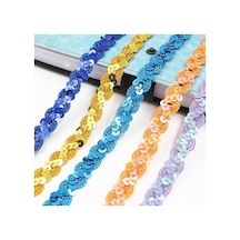 Novahub Zp0003015 Dalga Payet Dantel Kemer, 25m Uzunluk, 1.5cm Genişlik, Parıltılı Altın Diy Aksesuar