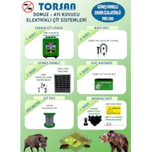 Torsan Güneş Panelli Pro Plus 500 Elektrikli Çit Sistemi Domuz - Ayı Kovucu 500mt