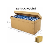 Kolix 10 Adet Arşiv Kutusu Arşiv Kolisi Dosya Kutusu Klasör Kutusu Zımbalı Dosya Kutusu Karton Koli 78x39x31cm