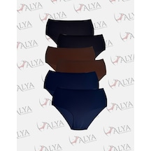 Alya Underwear Kadın Dikişsiz Külot Lazer Kesim Yüksek Bel İz Yapmayan Büyük Beden Hayalet Külot İzbırakmaz 6'lı Paket Siyah - Kahve - Lacivert