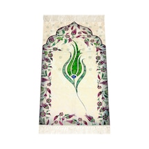 Çocuk Seccadesi - Lale Desenli - Yeşil Renk