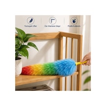 Toz Alma Fırçası - Renkli - Peluş Püsküllü - Pratik Çok Renkli