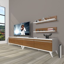 Decoraktiv Eko 220t Mdf Retro Tv Ünitesi Tv Sehpası Beyaz - Ceviz
