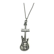 Rammstein Elektro Gitar Figürlü Endüstriyel Metal Kolyesi Unisex - 60 Cm Çok renkli