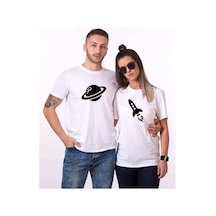 Tshirthane Jüpiter Roket Sevgili Kombinleri Tshirt Kombini Beyaz