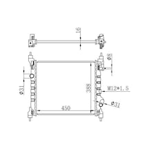 Orıs Radyatör Brazing Chevrolet Spark 1.2i 10 Mek 450x388x16 Orıs Bch191016 96984450