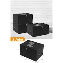 Serstil 3 Adet - Mini Boy Baskı Detaylı Siyah Hurç 30 X 22 X 18 Cm