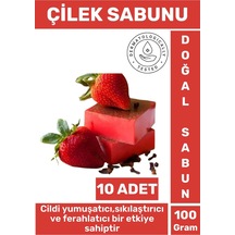 Doğal Güzel Kokulu Cilt Yumuşatıcı Ferahlatıcı Lekeli Kuru Cilt İçin Organik Çilek Sabunu 10 Adet