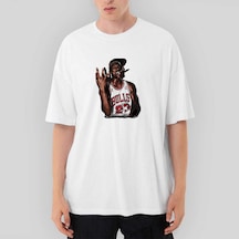 Zepplin Giyim Bulls 23 Oversize Beyaz Tişört Beyaz