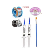 Lehimleme Seti 40 G 0,5 Mm Lehim Teli Cp-2015 Lehim Fitili Flux Lehim Toplama Fırça Seti Tk57
