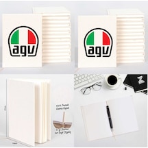 Agv Logo Erkek Sevgili Çift Kanvas Defter Krem