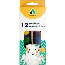 Adel 24mm 12 Renk Sulu Boya 001 24 Renkli