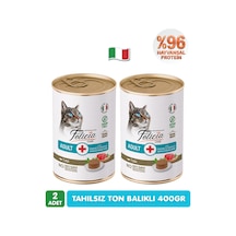 %97 Proteinli Tahılsız Ton Balıklı Ezme Yetişkin Kedi Konserve Maması 400 Gr X 2 Adet