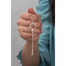 Nereze 925 Ayar Gümüş Rose Ayyıldız Sonsuzluk Bileklik