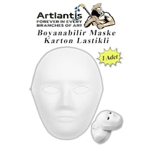 Maske Boyama 19x24 Cm 1 Adet Boyanabilir Maske Karton Lastikli İnsan Yüzü Suratı Okul Sınıf Etkinlikleri Hobi