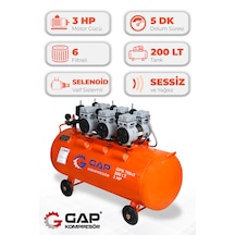Hava Kompresörü Sessiz Ve Yağsız 200lt Gps750x3/200