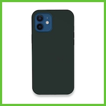 Bezos İphone 12 Uyumlu Kılıf Lansman Legant Silikon - Koyu Yeşil Dmc