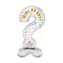 Girl Or Boy Folyo Balon Baby Shower Parti Cinsiyet Belirleme Cinsiyet Partisi Soru İşareti Beyaz