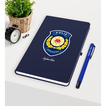 Kişiye Özel Polis Çevik Kuvvet Temalı Lacivert Defter Kalem Seti Lacivert