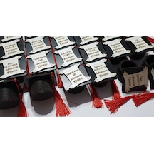 Mezuniyet İçin Ahşap İsme Özel Kep Kutu 7 CM Çap