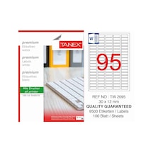 Tanex Printer Lazer Yazıcı Etiketi Tw-2095 30X12