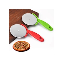 Pizza Dilimleyici Hamur Kesici Rulet 2 Adet Plastik Saplı Pizza Kesici Kırmızı - Yeşil - Siyah