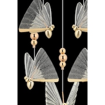 İstanbul Avize İpek 5'li Gold Ledli 3 Renk Modern Led Avize Gold