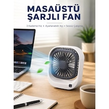 Taşınabilir Masaüstü Fan Ayarlanabilir Açılı Şarjlı Tasarım