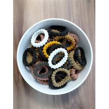 Şehrazat Handmade 6li Fitilli Renkli Havlu Lastik Toka Seti Çok Renkli