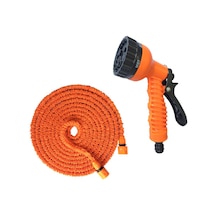 Aubyhe Turuncu 75ft Yüksek Basınçlı Genişleyen Bahçe Hortumu - Araba Yıkama Ve Çim Sulama Su Süngeri Seti