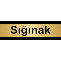 Sığınak 5x20cm Altın Renk Metal Yönlendirme Levhası