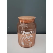 TANTİTONİLOVE MENU DESENLİ ROSE GOLD CAM KAVANOZ 890 ML
