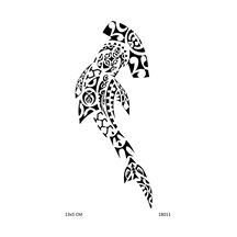 Airbrush Tattoo Tribal Çekiç Balığı Yapışkanlı Stencil Süsleme Ve Boyama Kalıbı